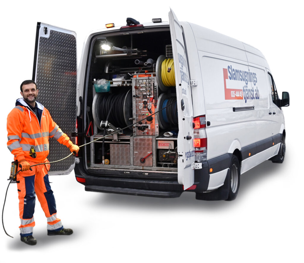 En medarbetare som arbetar med spolning