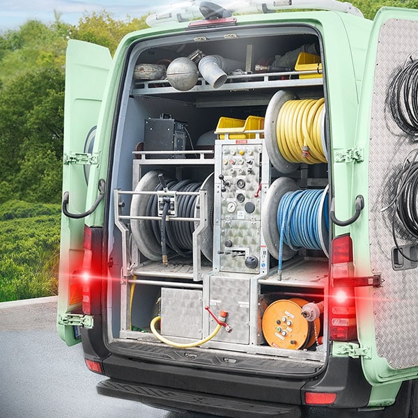 Välutrustad spolbil